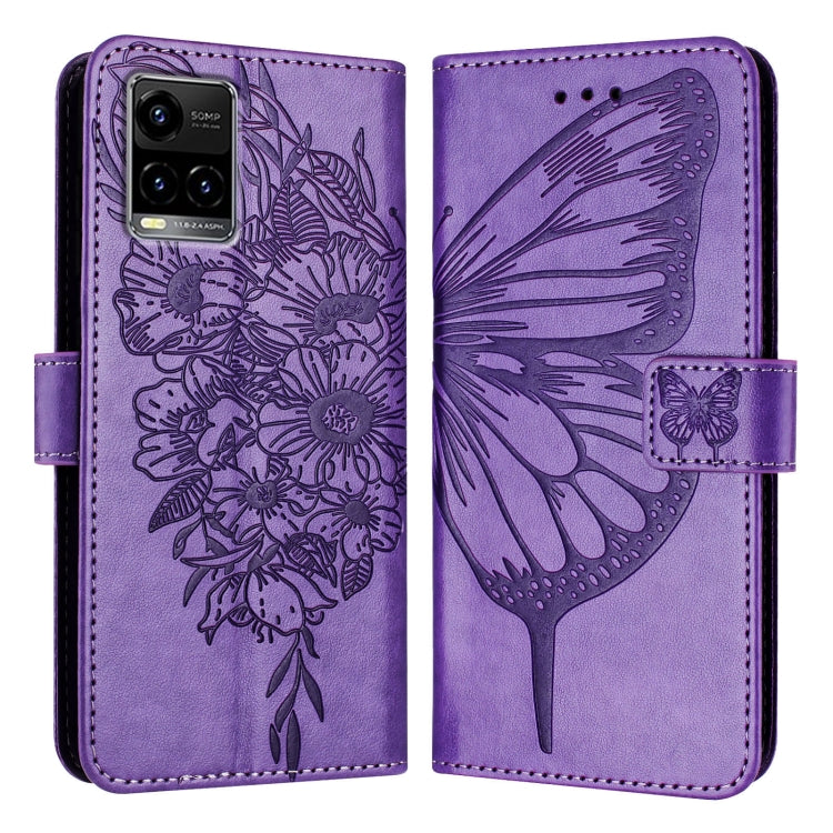Embossed Butterfly Leather Phone Case, For vivo V27e 4G Global / T2 4G Global, For vivo Y35 4G/Y22 4G/Y22s 4G Global, For vivo Y55 5G Global / Y55s 2023 5G, For vivo Y33s 4G Global/Y21 2021/Y21s, For vivo Y76 5G, For vivo Y52s 5G / iQOO U3 / Y31s 5G