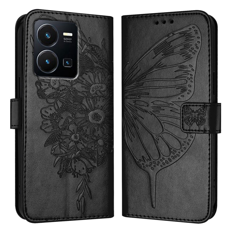Embossed Butterfly Leather Phone Case, For vivo V27e 4G Global / T2 4G Global, For vivo Y35 4G/Y22 4G/Y22s 4G Global, For vivo Y55 5G Global / Y55s 2023 5G, For vivo Y33s 4G Global/Y21 2021/Y21s, For vivo Y76 5G, For vivo Y52s 5G / iQOO U3 / Y31s 5G