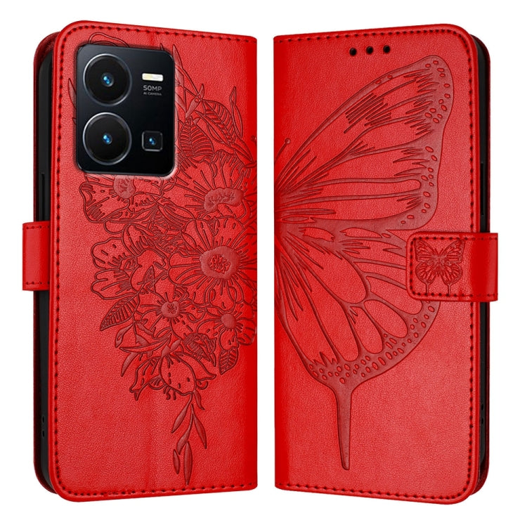 Embossed Butterfly Leather Phone Case, For vivo V27e 4G Global / T2 4G Global, For vivo Y35 4G/Y22 4G/Y22s 4G Global, For vivo Y55 5G Global / Y55s 2023 5G, For vivo Y33s 4G Global/Y21 2021/Y21s, For vivo Y76 5G, For vivo Y52s 5G / iQOO U3 / Y31s 5G