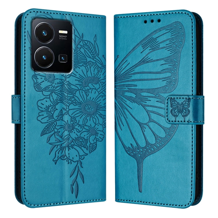 Embossed Butterfly Leather Phone Case, For vivo V27e 4G Global / T2 4G Global, For vivo Y35 4G/Y22 4G/Y22s 4G Global, For vivo Y55 5G Global / Y55s 2023 5G, For vivo Y33s 4G Global/Y21 2021/Y21s, For vivo Y76 5G, For vivo Y52s 5G / iQOO U3 / Y31s 5G