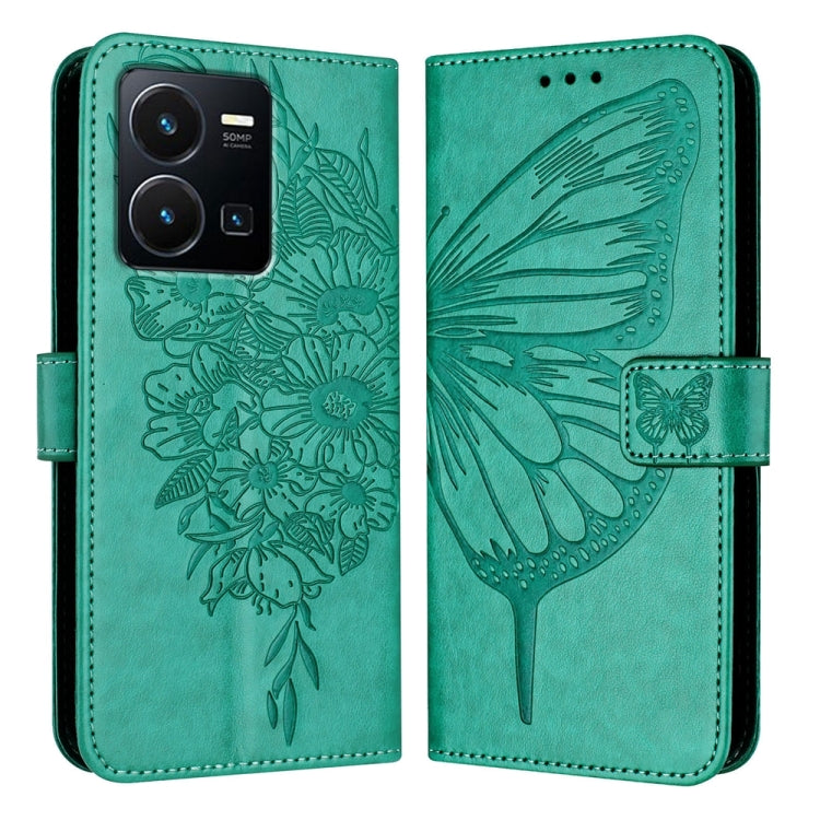 Embossed Butterfly Leather Phone Case, For vivo V27e 4G Global / T2 4G Global, For vivo Y35 4G/Y22 4G/Y22s 4G Global, For vivo Y55 5G Global / Y55s 2023 5G, For vivo Y33s 4G Global/Y21 2021/Y21s, For vivo Y76 5G, For vivo Y52s 5G / iQOO U3 / Y31s 5G
