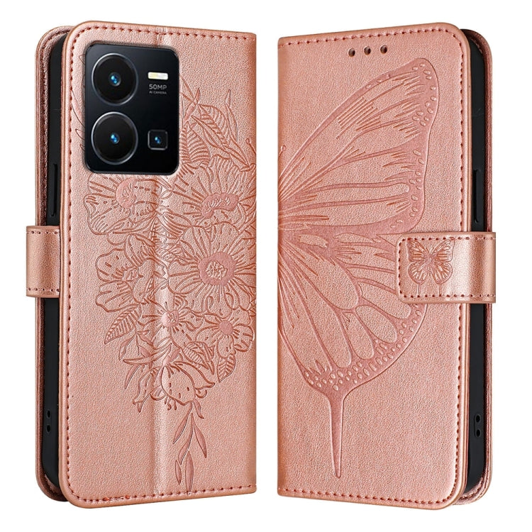 Embossed Butterfly Leather Phone Case, For vivo V27e 4G Global / T2 4G Global, For vivo Y35 4G/Y22 4G/Y22s 4G Global, For vivo Y55 5G Global / Y55s 2023 5G, For vivo Y33s 4G Global/Y21 2021/Y21s, For vivo Y76 5G, For vivo Y52s 5G / iQOO U3 / Y31s 5G