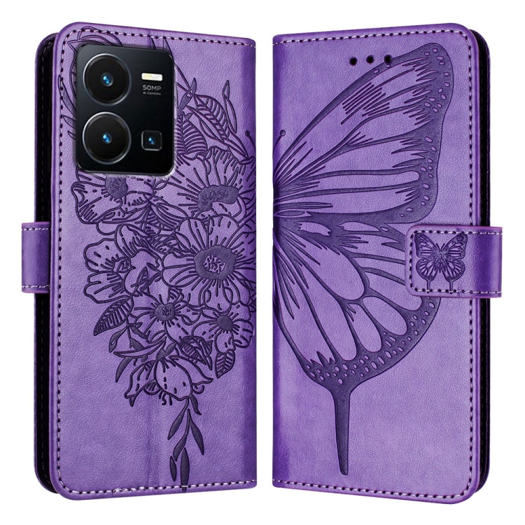 Embossed Butterfly Leather Phone Case, For vivo V27e 4G Global / T2 4G Global, For vivo Y35 4G/Y22 4G/Y22s 4G Global, For vivo Y55 5G Global / Y55s 2023 5G, For vivo Y33s 4G Global/Y21 2021/Y21s, For vivo Y76 5G, For vivo Y52s 5G / iQOO U3 / Y31s 5G