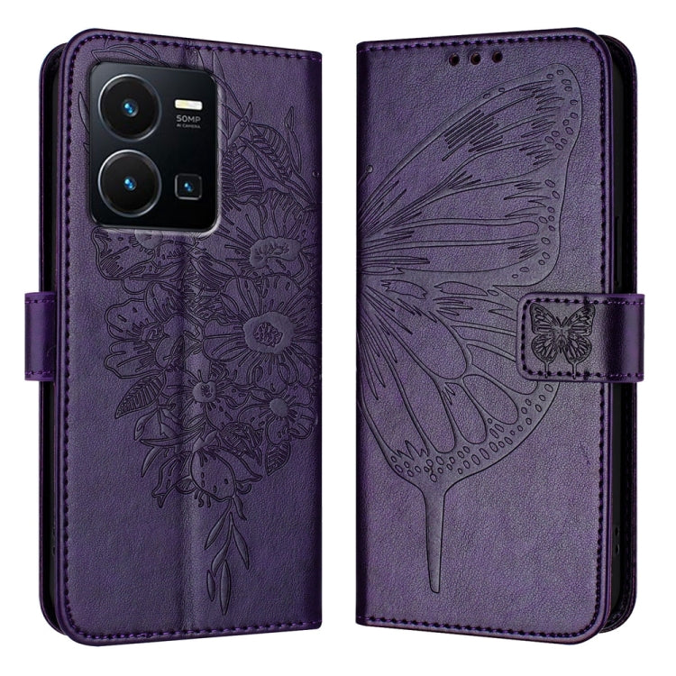 Embossed Butterfly Leather Phone Case, For vivo V27e 4G Global / T2 4G Global, For vivo Y35 4G/Y22 4G/Y22s 4G Global, For vivo Y55 5G Global / Y55s 2023 5G, For vivo Y33s 4G Global/Y21 2021/Y21s, For vivo Y76 5G, For vivo Y52s 5G / iQOO U3 / Y31s 5G