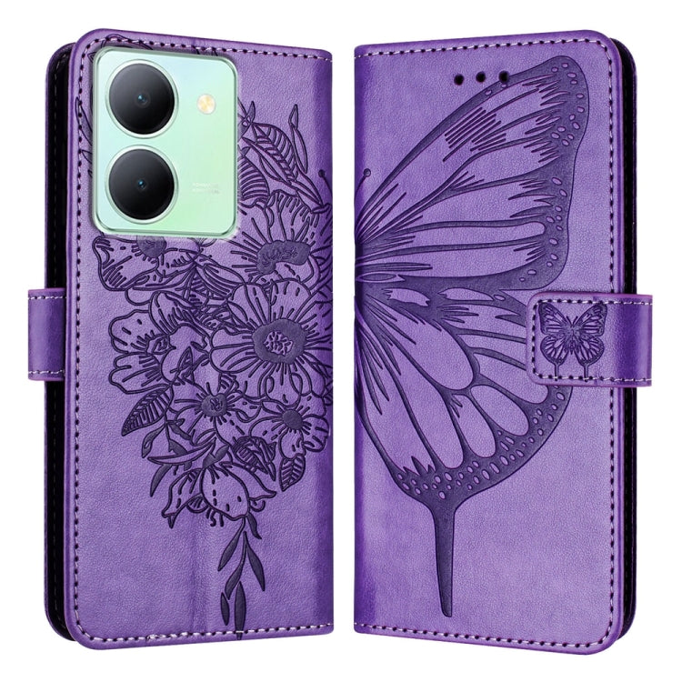 Embossed Butterfly Leather Phone Case, For vivo Y100 5G IDN / Y200e 5G Global, For vivo V30 5G/V30 Pro 5G Global, For vivo V29e 5G Global / Y200 5G Global, For vivo X100 Pro, For vivo X100, For vivo Y36 4G/Y36 5G Global/Y36 4G India