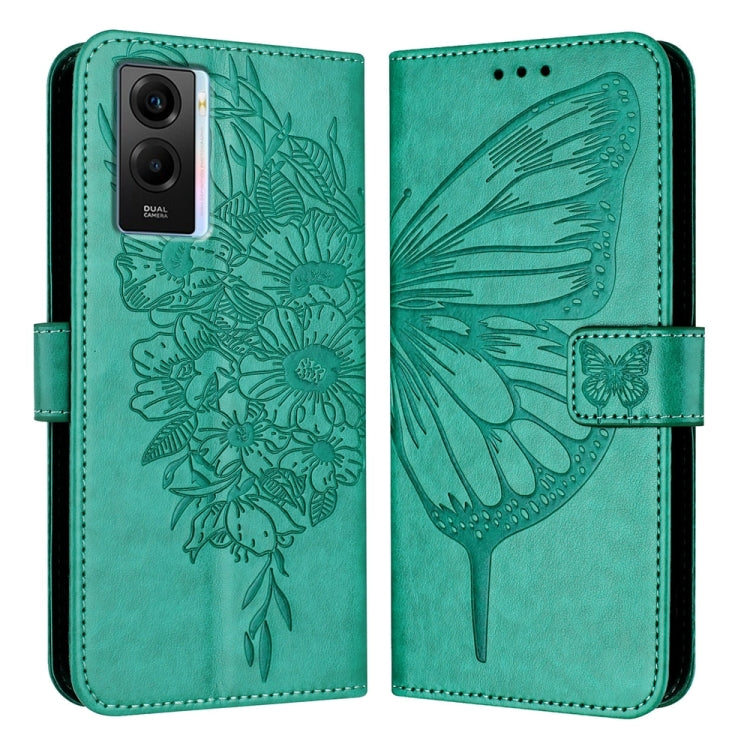 Embossed Butterfly Leather Phone Case, For vivo V27e 4G Global / T2 4G Global, For vivo Y35 4G/Y22 4G/Y22s 4G Global, For vivo Y55 5G Global / Y55s 2023 5G, For vivo Y33s 4G Global/Y21 2021/Y21s, For vivo Y76 5G, For vivo Y52s 5G / iQOO U3 / Y31s 5G