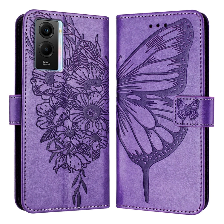 Embossed Butterfly Leather Phone Case, For vivo V27e 4G Global / T2 4G Global, For vivo Y35 4G/Y22 4G/Y22s 4G Global, For vivo Y55 5G Global / Y55s 2023 5G, For vivo Y33s 4G Global/Y21 2021/Y21s, For vivo Y76 5G, For vivo Y52s 5G / iQOO U3 / Y31s 5G