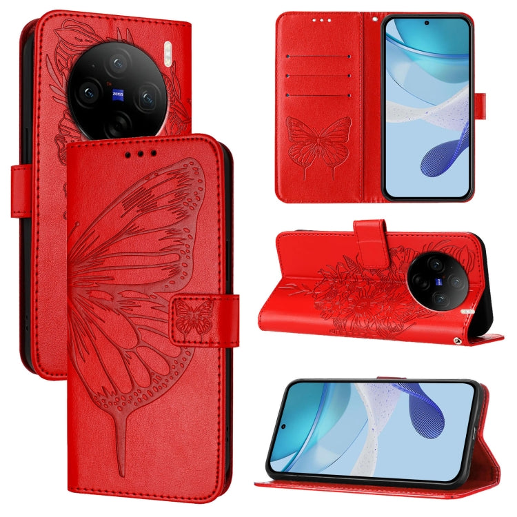 Embossed Butterfly Leather Phone Case, For vivo Y100 5G IDN / Y200e 5G Global, For vivo V30 5G/V30 Pro 5G Global, For vivo V29e 5G Global / Y200 5G Global, For vivo X100 Pro, For vivo X100, For vivo Y36 4G/Y36 5G Global/Y36 4G India