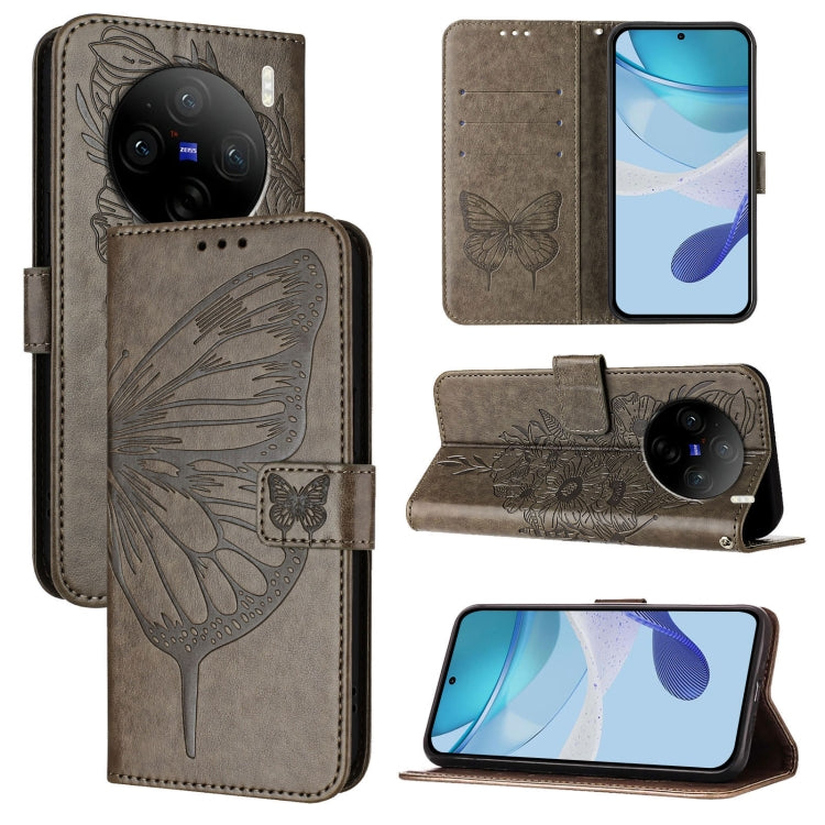 Embossed Butterfly Leather Phone Case, For vivo Y100 5G IDN / Y200e 5G Global, For vivo V30 5G/V30 Pro 5G Global, For vivo V29e 5G Global / Y200 5G Global, For vivo X100 Pro, For vivo X100, For vivo Y36 4G/Y36 5G Global/Y36 4G India