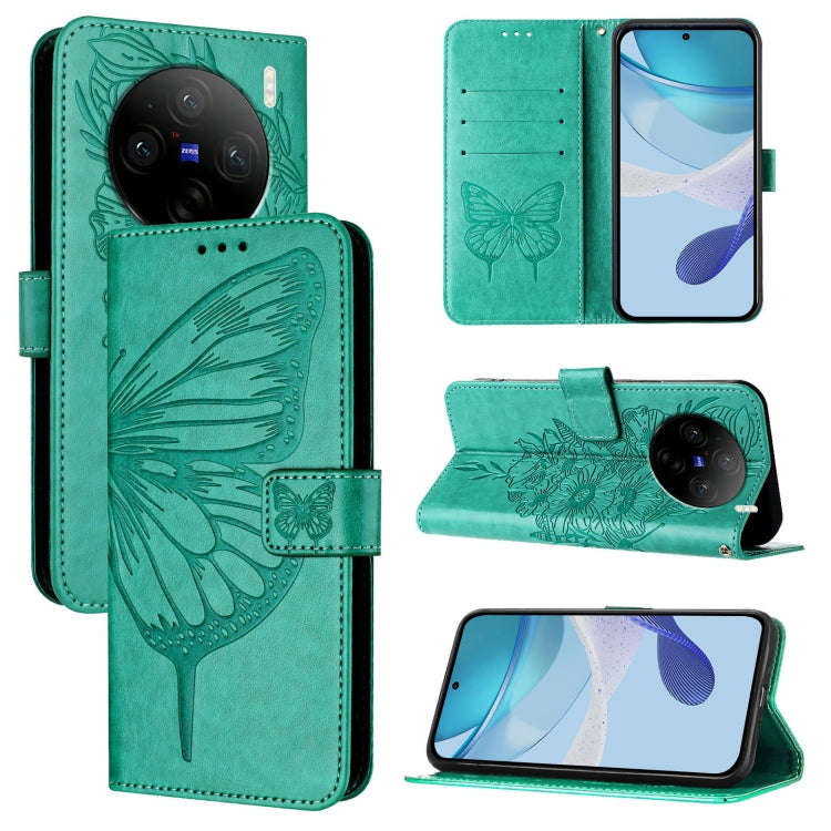 Embossed Butterfly Leather Phone Case, For vivo Y100 5G IDN / Y200e 5G Global, For vivo V30 5G/V30 Pro 5G Global, For vivo V29e 5G Global / Y200 5G Global, For vivo X100 Pro, For vivo X100, For vivo Y36 4G/Y36 5G Global/Y36 4G India