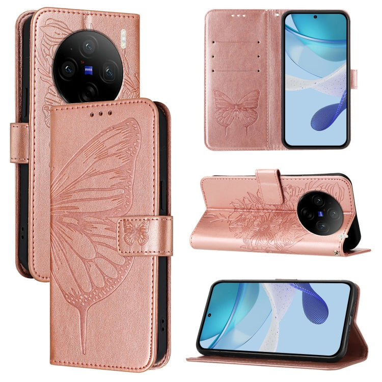Embossed Butterfly Leather Phone Case, For vivo Y100 5G IDN / Y200e 5G Global, For vivo V30 5G/V30 Pro 5G Global, For vivo V29e 5G Global / Y200 5G Global, For vivo X100 Pro, For vivo X100, For vivo Y36 4G/Y36 5G Global/Y36 4G India