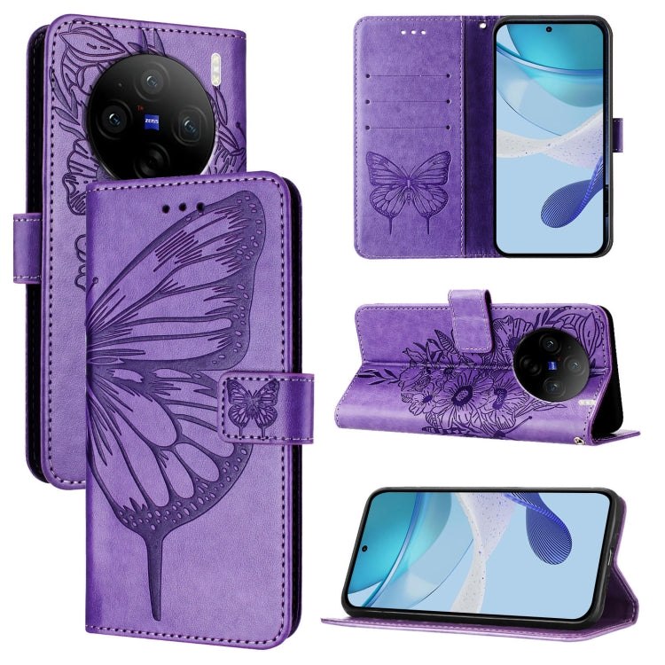Embossed Butterfly Leather Phone Case, For vivo Y100 5G IDN / Y200e 5G Global, For vivo V30 5G/V30 Pro 5G Global, For vivo V29e 5G Global / Y200 5G Global, For vivo X100 Pro, For vivo X100, For vivo Y36 4G/Y36 5G Global/Y36 4G India