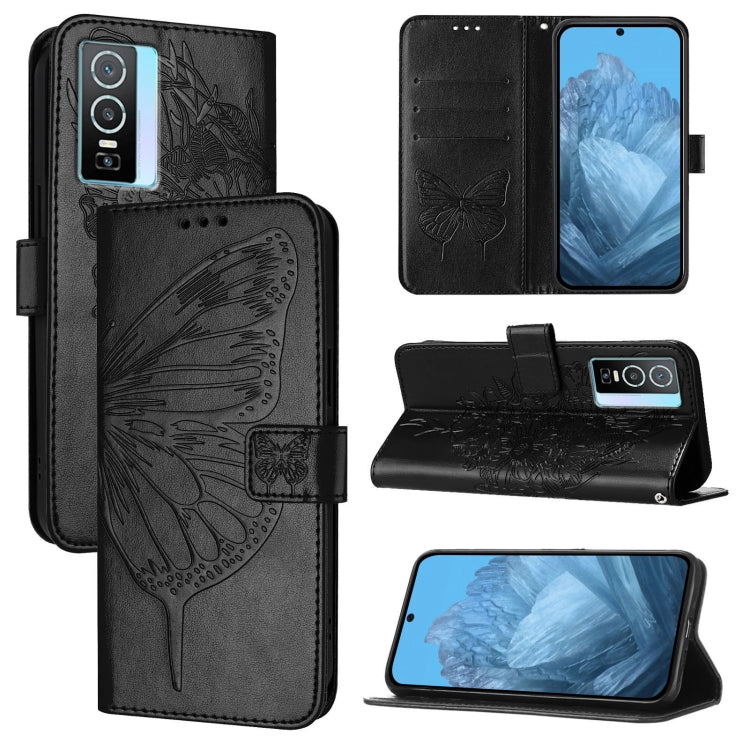 Embossed Butterfly Leather Phone Case, For vivo V27e 4G Global / T2 4G Global, For vivo Y35 4G/Y22 4G/Y22s 4G Global, For vivo Y55 5G Global / Y55s 2023 5G, For vivo Y33s 4G Global/Y21 2021/Y21s, For vivo Y76 5G, For vivo Y52s 5G / iQOO U3 / Y31s 5G
