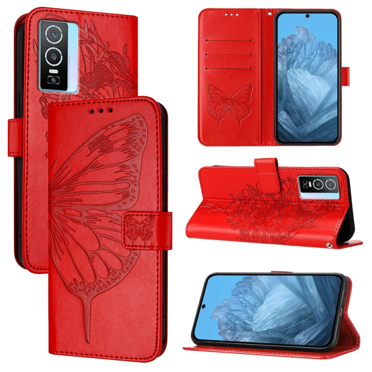 Embossed Butterfly Leather Phone Case, For vivo V27e 4G Global / T2 4G Global, For vivo Y35 4G/Y22 4G/Y22s 4G Global, For vivo Y55 5G Global / Y55s 2023 5G, For vivo Y33s 4G Global/Y21 2021/Y21s, For vivo Y76 5G, For vivo Y52s 5G / iQOO U3 / Y31s 5G
