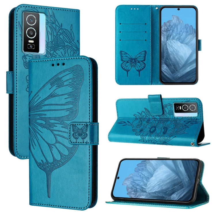 Embossed Butterfly Leather Phone Case, For vivo V27e 4G Global / T2 4G Global, For vivo Y35 4G/Y22 4G/Y22s 4G Global, For vivo Y55 5G Global / Y55s 2023 5G, For vivo Y33s 4G Global/Y21 2021/Y21s, For vivo Y76 5G, For vivo Y52s 5G / iQOO U3 / Y31s 5G