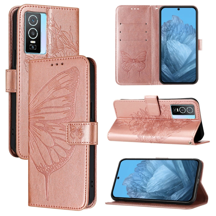 Embossed Butterfly Leather Phone Case, For vivo V27e 4G Global / T2 4G Global, For vivo Y35 4G/Y22 4G/Y22s 4G Global, For vivo Y55 5G Global / Y55s 2023 5G, For vivo Y33s 4G Global/Y21 2021/Y21s, For vivo Y76 5G, For vivo Y52s 5G / iQOO U3 / Y31s 5G