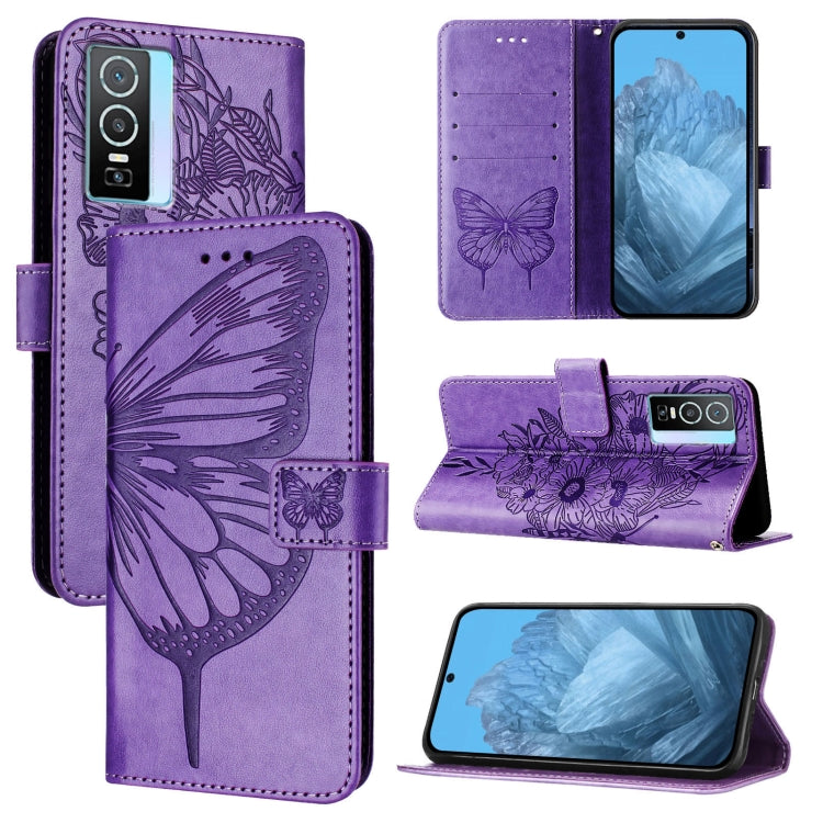 Embossed Butterfly Leather Phone Case, For vivo V27e 4G Global / T2 4G Global, For vivo Y35 4G/Y22 4G/Y22s 4G Global, For vivo Y55 5G Global / Y55s 2023 5G, For vivo Y33s 4G Global/Y21 2021/Y21s, For vivo Y76 5G, For vivo Y52s 5G / iQOO U3 / Y31s 5G