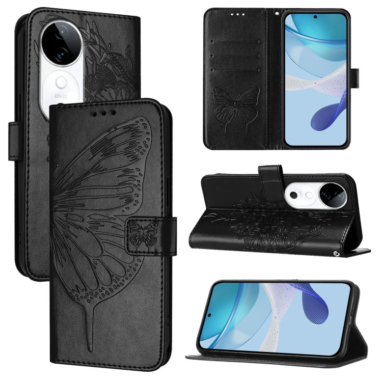 Embossed Butterfly Leather Phone Case, For vivo Y300, For vivo S19 Pro, For vivo S19, For vivo Y28 4G, For vivo X100s 5G, For vivo Y38 5G