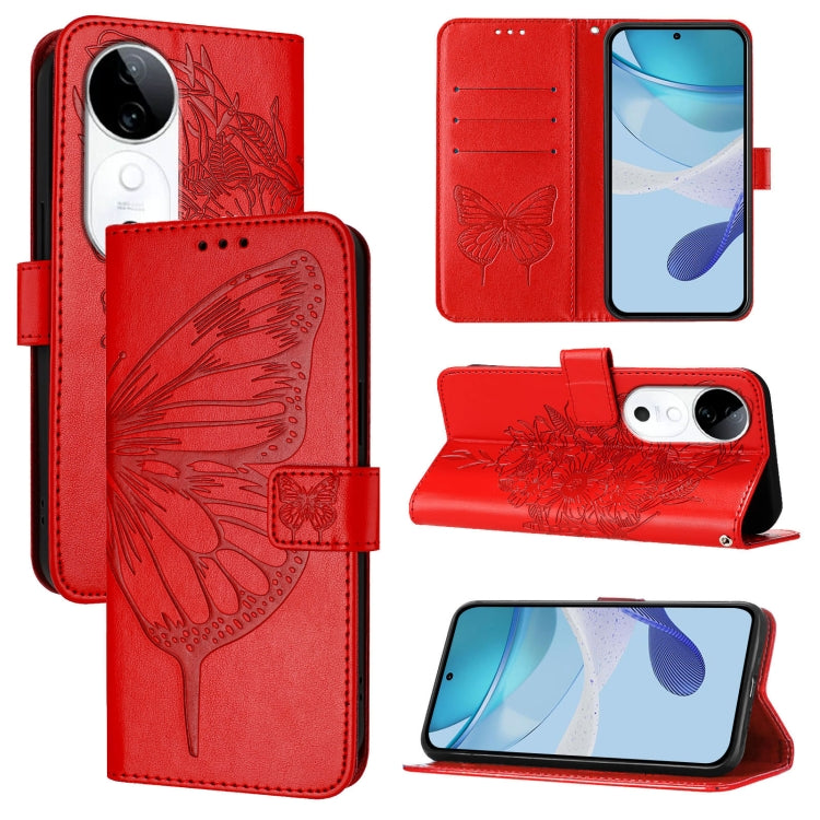 Embossed Butterfly Leather Phone Case, For vivo Y300, For vivo S19 Pro, For vivo S19, For vivo Y28 4G, For vivo X100s 5G, For vivo Y38 5G