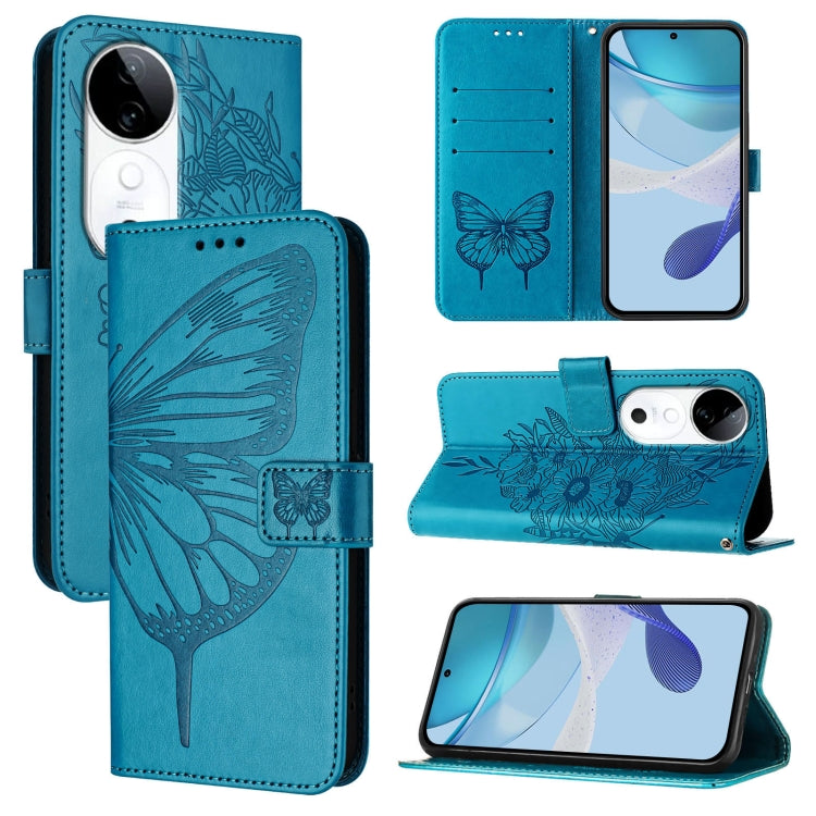 Embossed Butterfly Leather Phone Case, For vivo Y300, For vivo S19 Pro, For vivo S19, For vivo Y28 4G, For vivo X100s 5G, For vivo Y38 5G