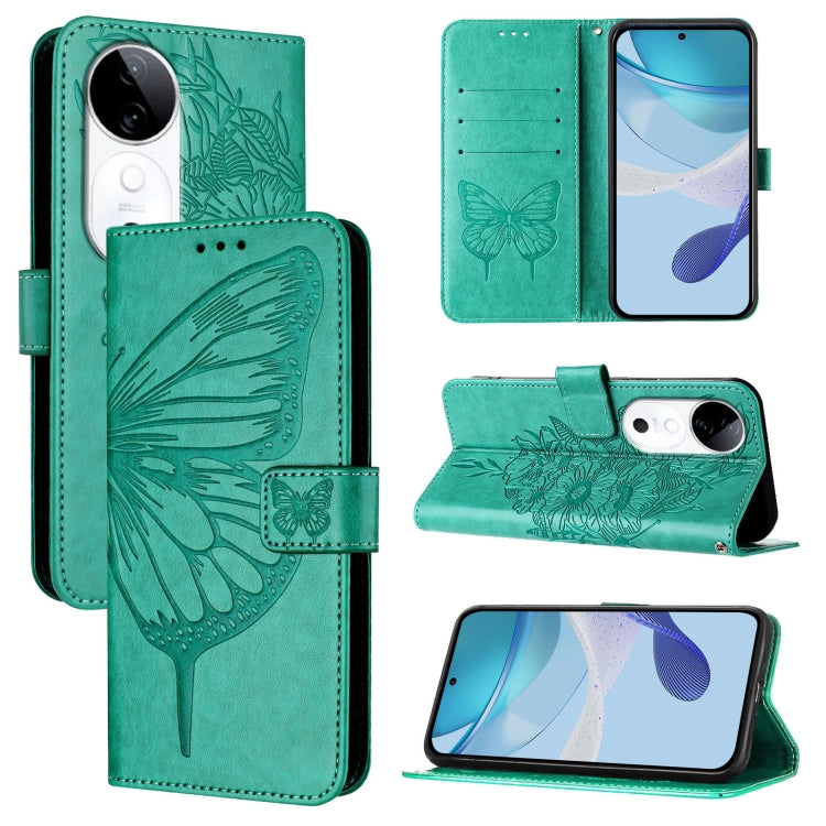 Embossed Butterfly Leather Phone Case, For vivo Y300, For vivo S19 Pro, For vivo S19, For vivo Y28 4G, For vivo X100s 5G, For vivo Y38 5G