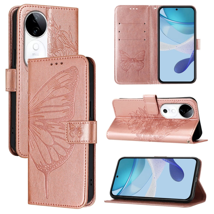 Embossed Butterfly Leather Phone Case, For vivo Y300, For vivo S19 Pro, For vivo S19, For vivo Y28 4G, For vivo X100s 5G, For vivo Y38 5G