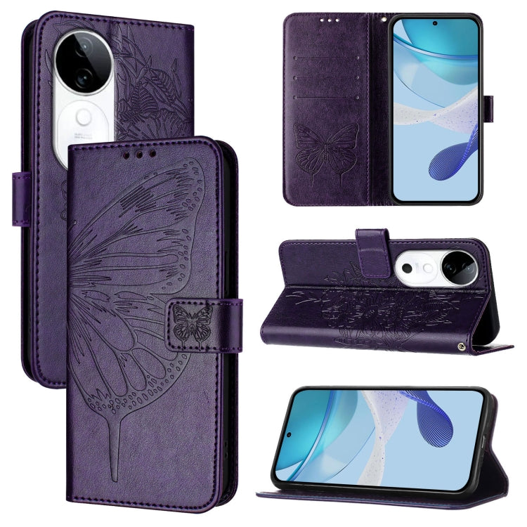 Embossed Butterfly Leather Phone Case, For vivo Y300, For vivo S19 Pro, For vivo S19, For vivo Y28 4G, For vivo X100s 5G, For vivo Y38 5G