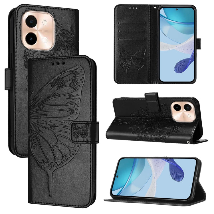 Embossed Butterfly Leather Phone Case, For vivo Y300, For vivo S19 Pro, For vivo S19, For vivo Y28 4G, For vivo X100s 5G, For vivo Y38 5G