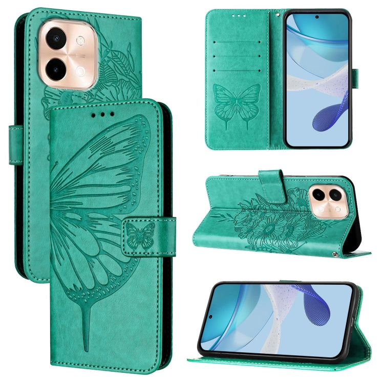Embossed Butterfly Leather Phone Case, For vivo Y300, For vivo S19 Pro, For vivo S19, For vivo Y28 4G, For vivo X100s 5G, For vivo Y38 5G
