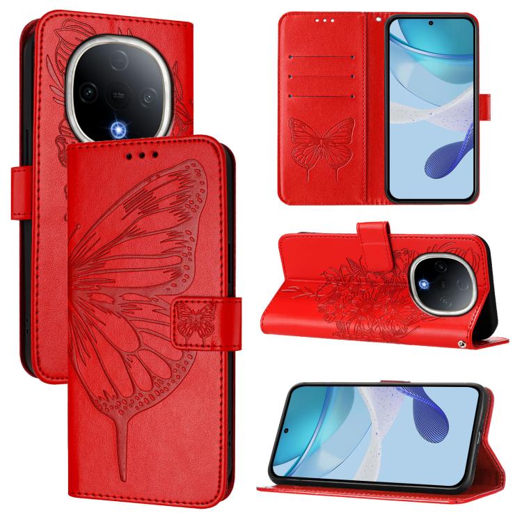 Embossed Butterfly Leather Phone Case, For vivo Y300, For vivo S19 Pro, For vivo S19, For vivo Y28 4G, For vivo X100s 5G, For vivo Y38 5G
