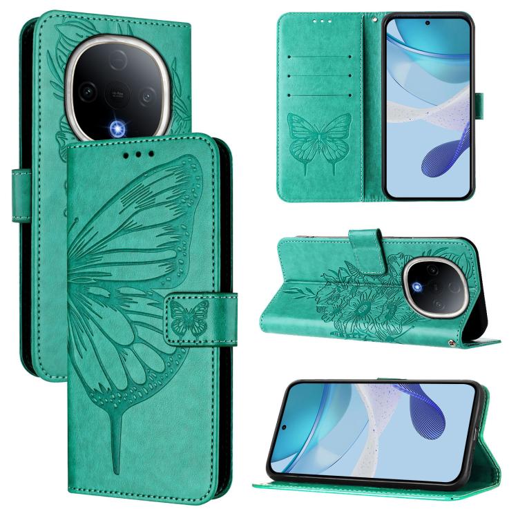 Embossed Butterfly Leather Phone Case, For vivo Y300, For vivo S19 Pro, For vivo S19, For vivo Y28 4G, For vivo X100s 5G, For vivo Y38 5G