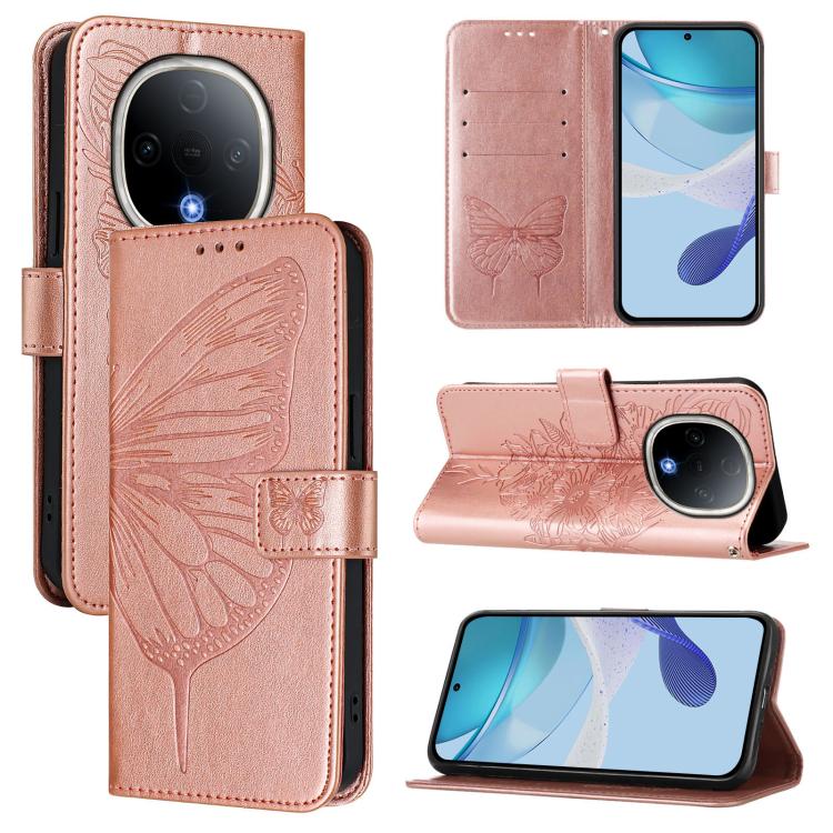 Embossed Butterfly Leather Phone Case, For vivo Y300, For vivo S19 Pro, For vivo S19, For vivo Y28 4G, For vivo X100s 5G, For vivo Y38 5G