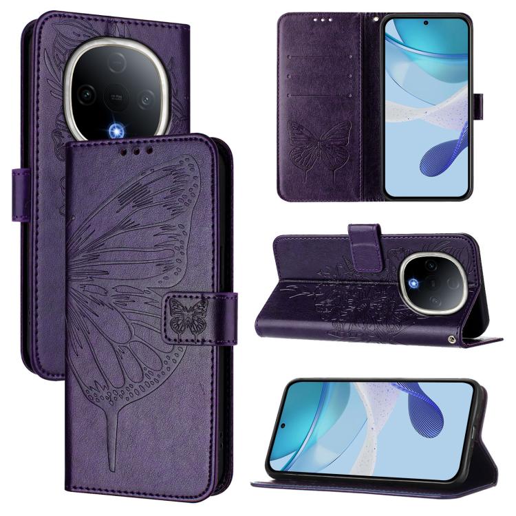 Embossed Butterfly Leather Phone Case, For vivo Y300, For vivo S19 Pro, For vivo S19, For vivo Y28 4G, For vivo X100s 5G, For vivo Y38 5G