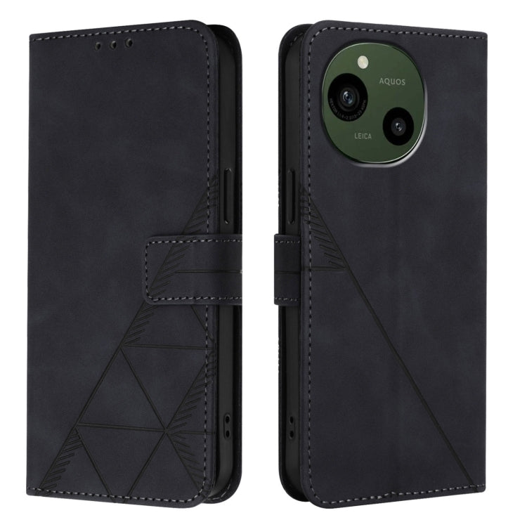 Crossbody 3D Embossed Flip Leather Phone Case, For Sharp Aquos R9, For Sharp Aquos Sense8 SHG11, For Sharp Aquos Wish3