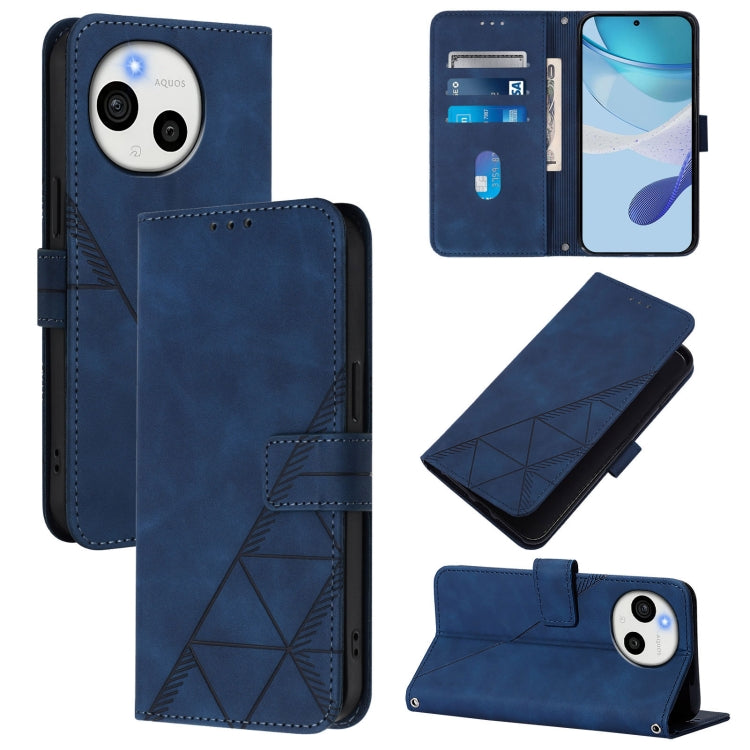 Crossbody 3D Embossed Flip Leather Phone Case, For Sharp Aquos wish6, For Sharp Aquos R11, For Sharp Aquos Sense10, For Sharp Basio Active3, For Sharp Aquos Sense9 Plus, For Sharp Aquos Sense9, For Sharp Aquos R9 Pro / SH-54E, For Sharp Aquos Wish4