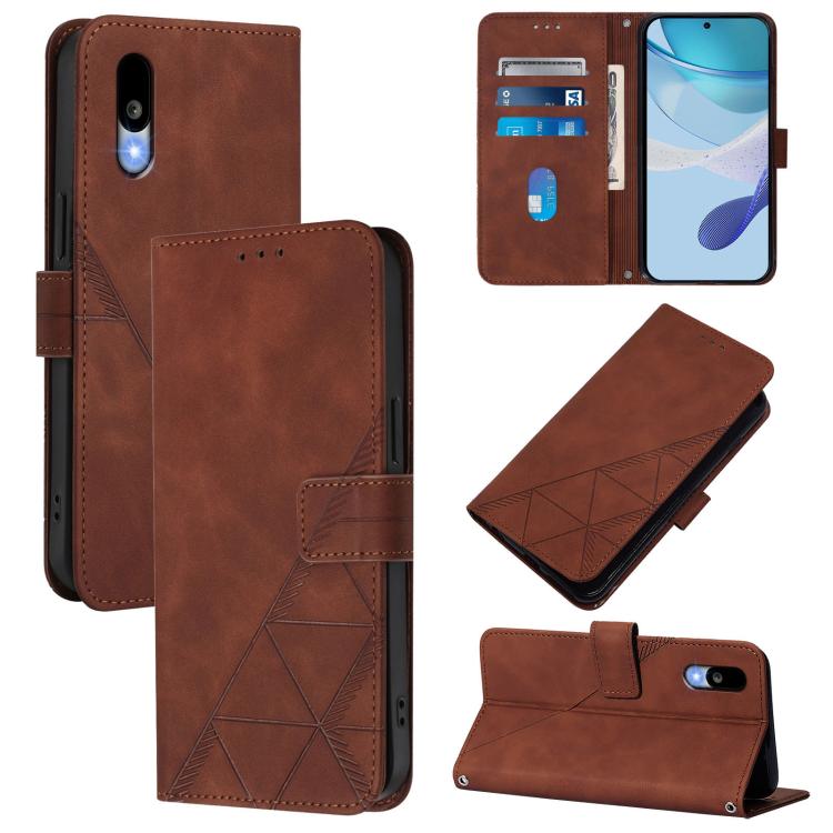 Crossbody 3D Embossed Flip Leather Phone Case, For Sharp Aquos wish6, For Sharp Aquos R11, For Sharp Aquos Sense10, For Sharp Basio Active3, For Sharp Aquos Sense9 Plus, For Sharp Aquos Sense9, For Sharp Aquos R9 Pro / SH-54E, For Sharp Aquos Wish4
