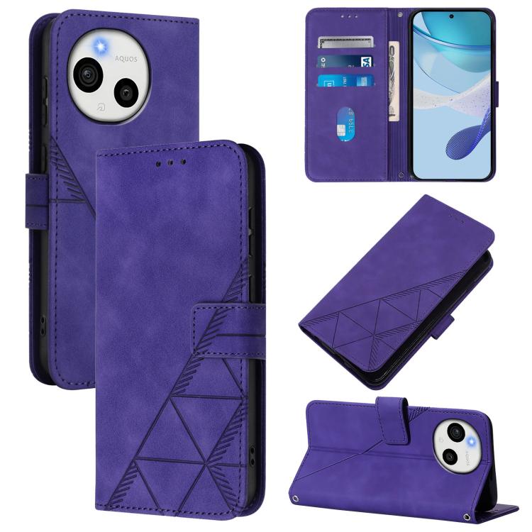 Crossbody 3D Embossed Flip Leather Phone Case, For Sharp Aquos wish6, For Sharp Aquos R11, For Sharp Aquos Sense10, For Sharp Basio Active3, For Sharp Aquos Sense9 Plus, For Sharp Aquos Sense9, For Sharp Aquos R9 Pro / SH-54E, For Sharp Aquos Wish4