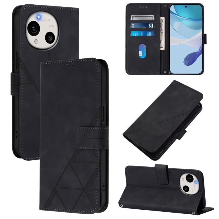 Crossbody 3D Embossed Flip Leather Phone Case, For Sharp Aquos wish6, For Sharp Aquos R11, For Sharp Basio Active3, For Sharp Aquos Wish4, For Sharp Aquos R9, For Sharp Aquos Sense8 SHG11, For Sharp Aquos Wish3