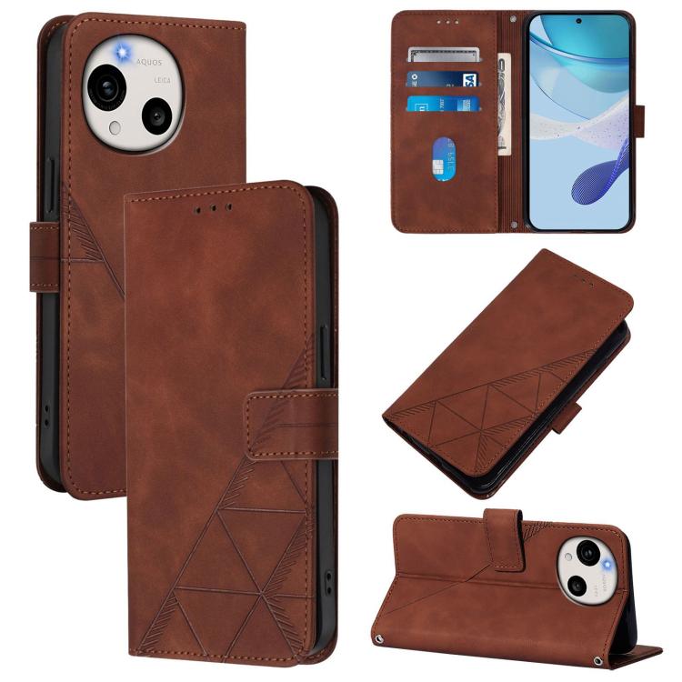 Crossbody 3D Embossed Flip Leather Phone Case, For Sharp Aquos wish6, For Sharp Aquos R11, For Sharp Basio Active3, For Sharp Aquos Wish4, For Sharp Aquos R9, For Sharp Aquos Sense8 SHG11, For Sharp Aquos Wish3