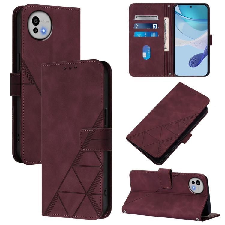 Crossbody 3D Embossed Flip Leather Phone Case, For Sharp Aquos wish6, For Sharp Aquos R11, For Sharp Basio Active3, For Sharp Aquos Wish4, For Sharp Aquos R9, For Sharp Aquos Sense8 SHG11, For Sharp Aquos Wish3