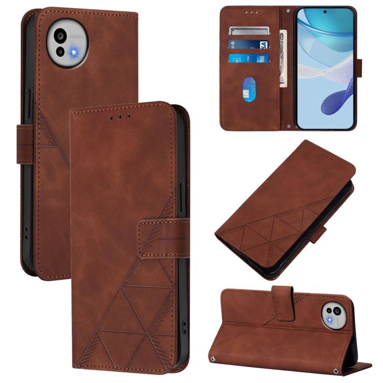 Crossbody 3D Embossed Flip Leather Phone Case, For Sharp Aquos wish6, For Sharp Aquos R11, For Sharp Basio Active3, For Sharp Aquos Wish4, For Sharp Aquos R9, For Sharp Aquos Sense8 SHG11, For Sharp Aquos Wish3