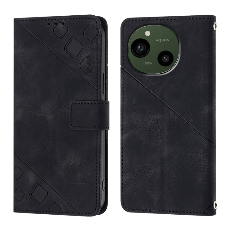 Skin Feel Embossed Leather Phone Case, For Sharp Aquos R9, For Sharp Aquos sense8 SHG11 / SH-54D, For Sharp Aquos Wish3
