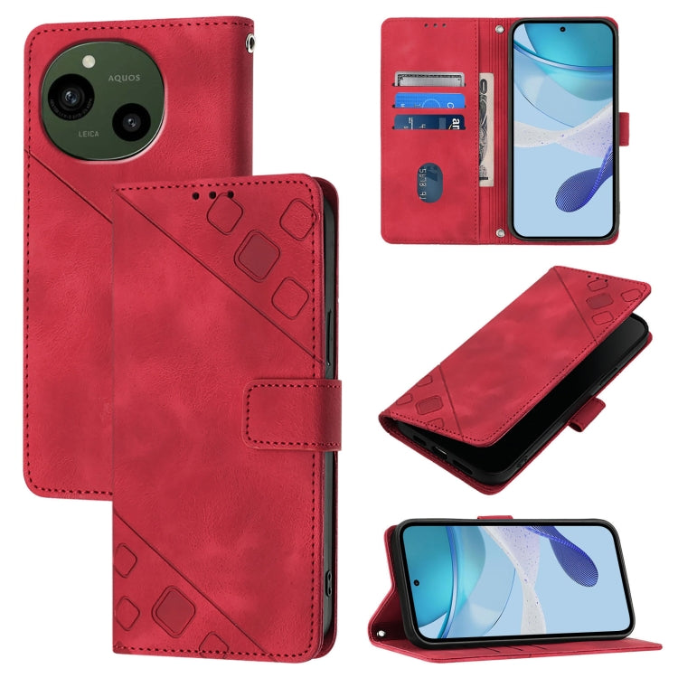 Skin Feel Embossed Leather Phone Case, For Sharp Aquos R9, For Sharp Aquos sense8 SHG11 / SH-54D, For Sharp Aquos Wish3
