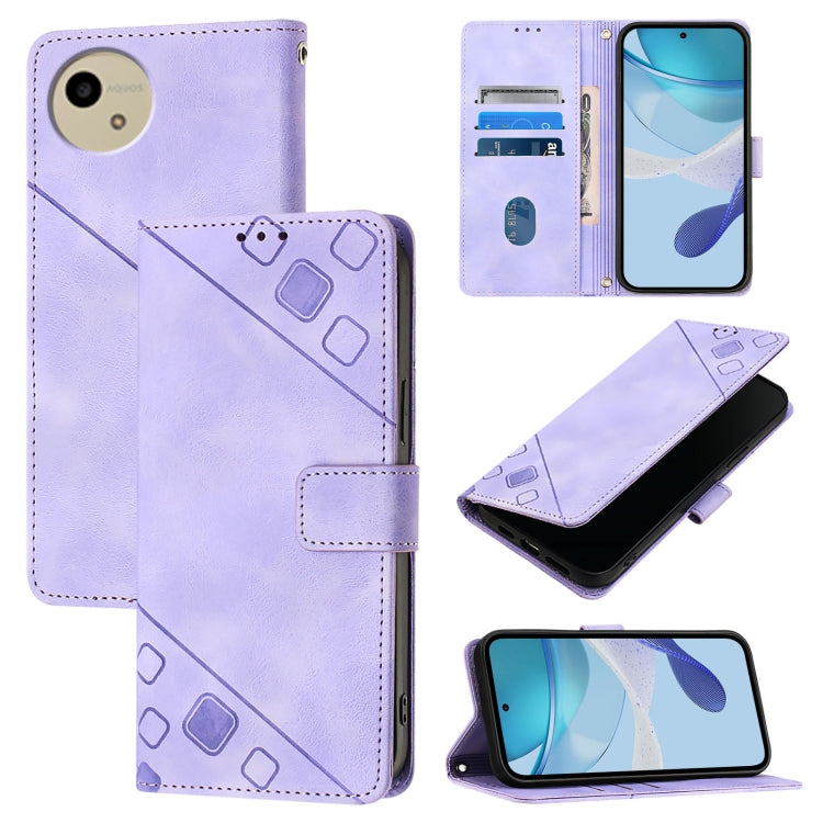Skin Feel Embossed Leather Phone Case, For Sharp Aquos wish6, For Sharp Aquos R11, For Sharp Aquos Sense10, For Sharp Basio Active3, For Sharp Aquos Sense9 Plus, For Sharp Aquos Sense9, For Sharp Aquos R9 Pro, For Sharp Aquos Wish4
