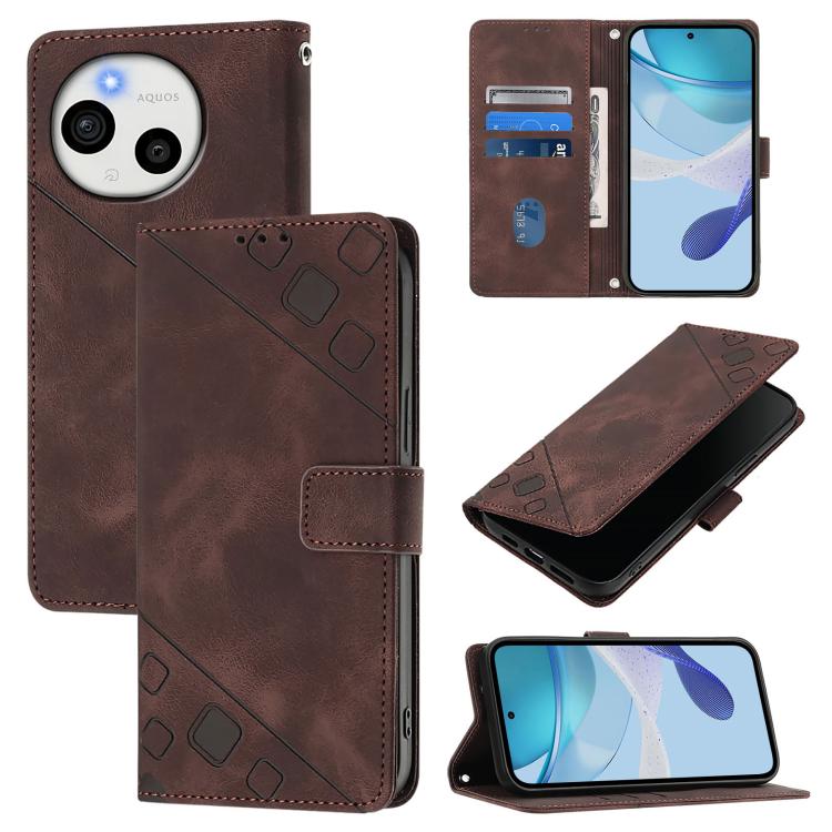 Skin Feel Embossed Leather Phone Case, For Sharp Aquos wish6, For Sharp Aquos R11, For Sharp Aquos Sense10, For Sharp Basio Active3, For Sharp Aquos Sense9 Plus, For Sharp Aquos Sense9, For Sharp Aquos R9 Pro, For Sharp Aquos Wish4