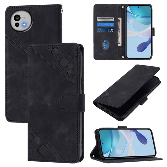 Skin Feel Embossed Leather Phone Case, For Sharp Aquos wish6, For Sharp Aquos R11, For Sharp Aquos Sense10, For Sharp Basio Active3, For Sharp Aquos Sense9 Plus, For Sharp Aquos Sense9, For Sharp Aquos R9 Pro, For Sharp Aquos Wish4