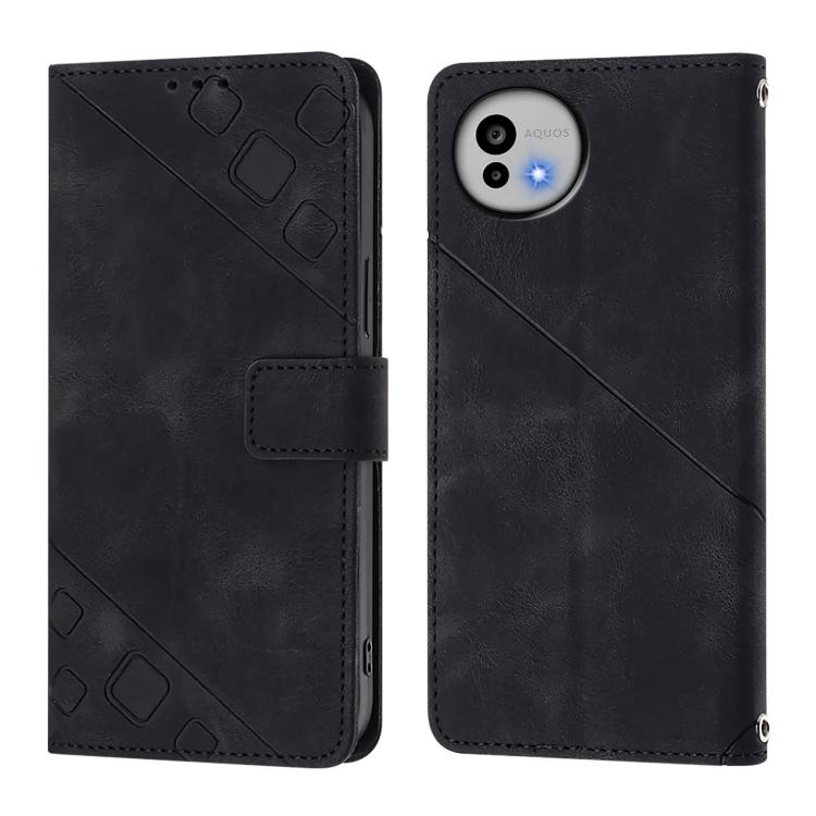 Skin Feel Embossed Leather Phone Case, For Sharp Aquos wish6, For Sharp Aquos R11, For Sharp Aquos Sense10, For Sharp Basio Active3, For Sharp Aquos Sense9 Plus, For Sharp Aquos Sense9, For Sharp Aquos R9 Pro, For Sharp Aquos Wish4