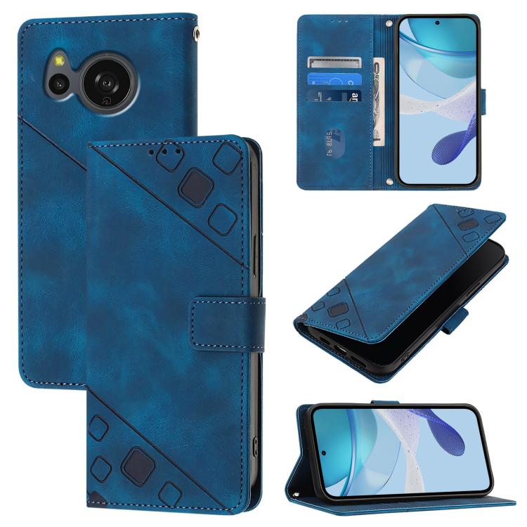 Skin Feel Embossed Leather Phone Case, For Sharp Aquos R9, For Sharp Aquos sense8 SHG11 / SH-54D, For Sharp Aquos Wish3