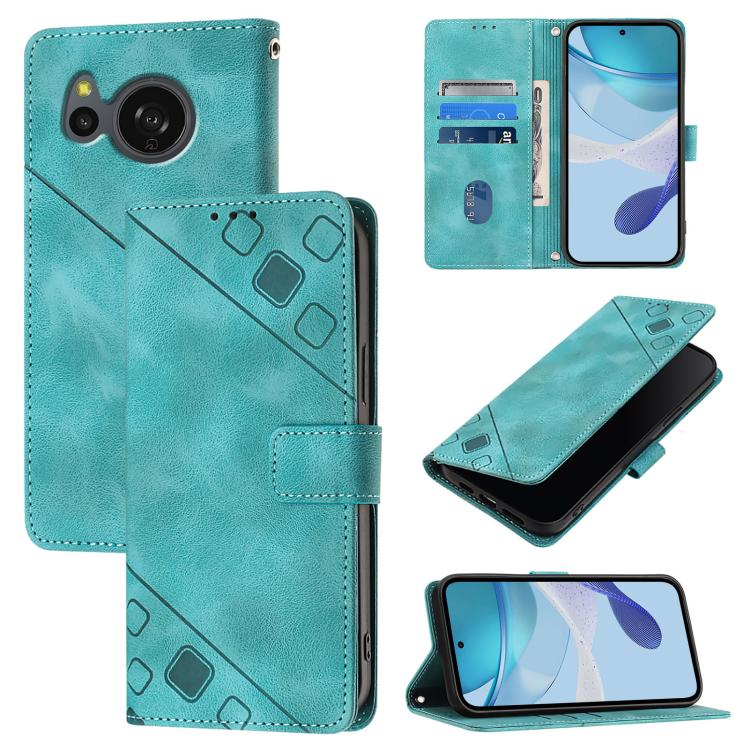 Skin Feel Embossed Leather Phone Case, For Sharp Aquos R9, For Sharp Aquos sense8 SHG11 / SH-54D, For Sharp Aquos Wish3