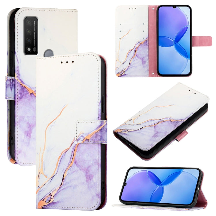 PT003 Marble Pattern Flip Leather Phone Case, For TCL 30Z T602DL, For TCL 30 SE, For TCL 20R 5G